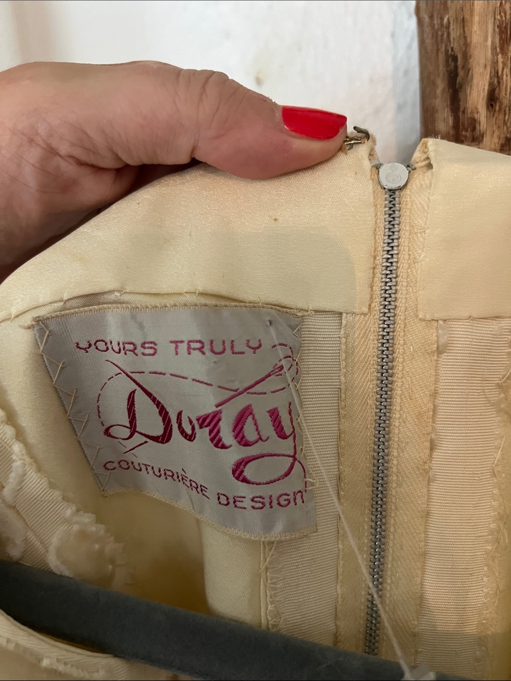 Vintage 1940s 50s Cream Velvet Brocade Sleeveless A-Line Mini Bridal Dress Small - Picture 2 of 10